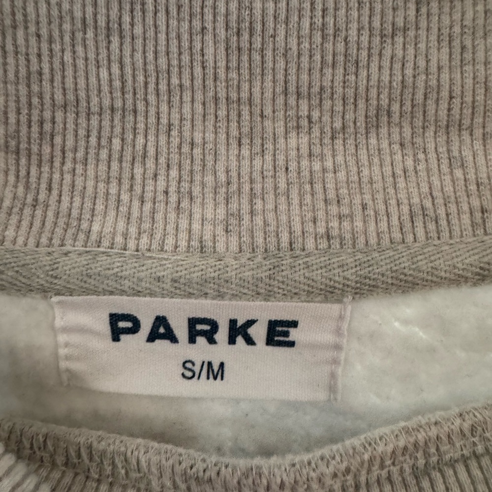Parke Mock Neck Sweatshirt – Blue/Grey Lettering | Size S/M - Picture 3 of 4
